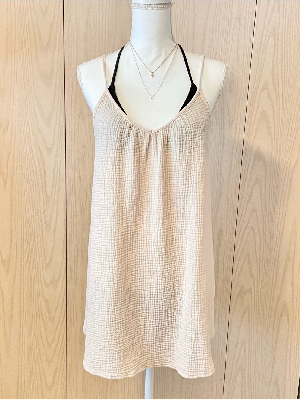 Shade & Shore Swim Coverup Women’s Medium Cotton Cream Minimalist Y2K Beach M